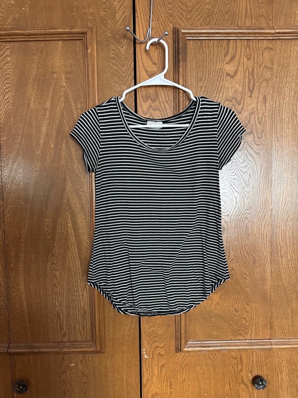 Free Kisses Black and White Striped Tee